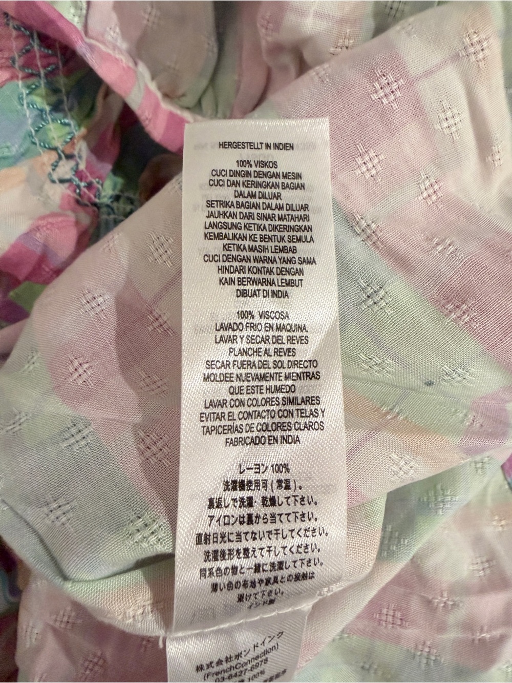 French Connection Bibiana Check Pastel Plaid Mini Dress - Pink & Mint - 12 - Picture 12 of 16